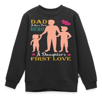 Vater und Sohn - Vater und Tochter schenken Vater - Kinder Premium Organic Sweatshirt - Schwarz - Vorne - AI Model Kid Female (0cm)