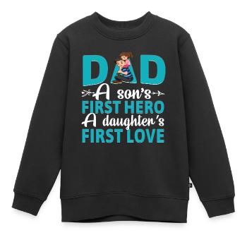 Vater und Sohn - Vater und Tochter schenken Vater - Kinder Premium Organic Sweatshirt - Schwarz - Vorne - AI Model Kid Female (0cm)