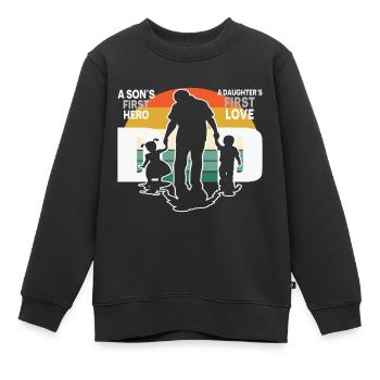 Vater und Sohn - Vater und Tochter schenken Vater - Kinder Premium Organic Sweatshirt - Schwarz - Vorne - AI Model Kid Female (0cm)