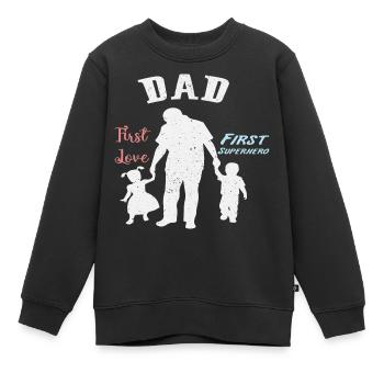 Vater und Sohn - Vater und Tochter schenken Vater - Kinder Premium Organic Sweatshirt - Schwarz - Vorne - AI Model Kid Female (0cm)