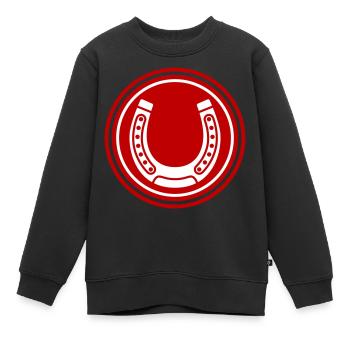 Hufeisen Symbol - Kinder Premium Organic Sweatshirt - Schwarz - Vorne - AI Model Kid Female (0cm)