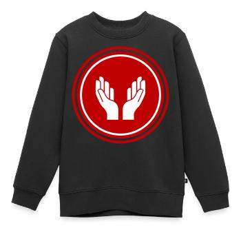 Icône d’icône de mains - Sweat Premium enfant bio - noir - Devant - AI Model Kid Female (0cm)