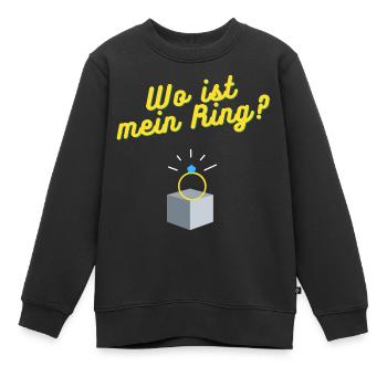 Wo ist mein Ring? - Kinder Premium Organic Sweatshirt - Schwarz - Vorne - AI Model Kid Female (0cm)
