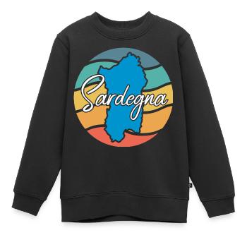 Sardinien Retro - Kinder Premium Organic Sweatshirt - Schwarz - Vorne - AI Model Kid Female (0cm)