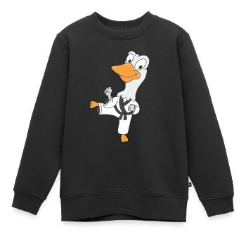 GANS - SELBSTVERTEIDIGUNG - KARATE - JUDO - SPORT - Kinder Premium Organic Sweatshirt - Schwarz - Vorne - AI Model Kid Female (0cm)