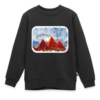 Kairo Ägypten Aquarell Skizze Gezeichnete Illustration - Kinder Premium Organic Sweatshirt - Schwarz - Vorne - AI Model Kid Female (0cm)