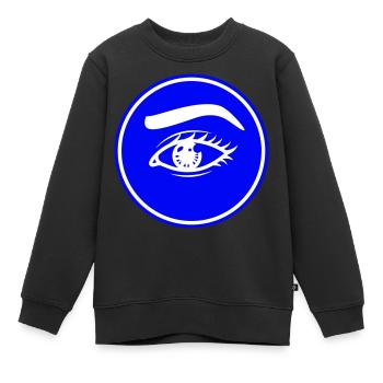 Symbole de l’œil - Sweat Premium enfant bio - noir - Devant - AI Model Kid Female (0cm)