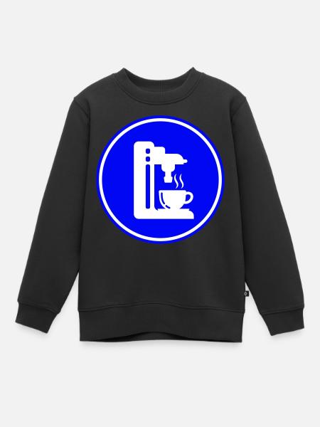 Kaffeemaschine Symbol - Kinder Premium Organic Sweatshirt - Schwarz