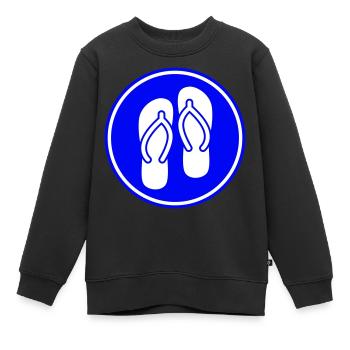 Icône Tongs - Sweat Premium enfant bio - noir - Devant - AI Model Kid Female (0cm)