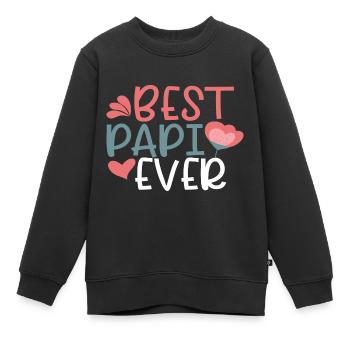 Père Père Père - Sweat Premium enfant bio - noir - Devant - AI Model Kid Female (0cm)