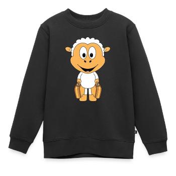 SCHAF - KOFFER - AUSWANDERER - REISE - URLAUB - Kinder Premium Organic Sweatshirt - Schwarz - Vorne - AI Model Kid Female (0cm)
