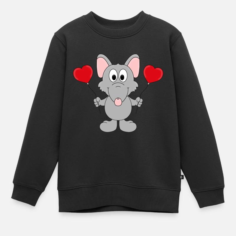 RATTE - LUFTBALLONS - LIEBE - LOVE - Kinder Premium Organic Sweatshirt - Schwarz