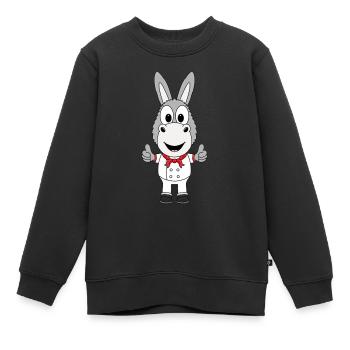 KOCH - BÄCKER - ESEL - TIER - BERUF - JOB - Kinder Premium Organic Sweatshirt - Schwarz - Vorne - AI Model Kid Female (0cm)