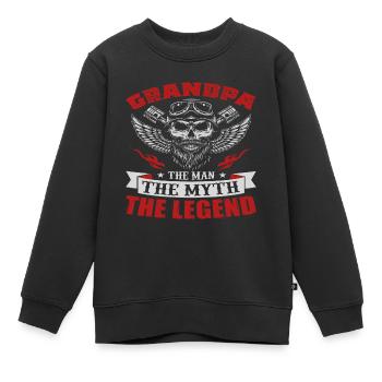 OPA MAN MASS LEGENDE - Kinder Premium Organic Sweatshirt - Schwarz - Vorne - AI Model Kid Female (0cm)