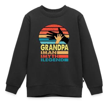 OPA MAN MASS LEGENDE - Kinder Premium Organic Sweatshirt - Schwarz - Vorne - AI Model Kid Female (0cm)
