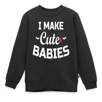 Vatertag Papa Papa Papa - Kinder Premium Organic Sweatshirt - Schwarz - Vorne - AI Model Kid Female (0cm)
