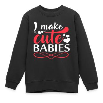Vatertag Papa Papa Papa - Kinder Premium Organic Sweatshirt - Schwarz - Vorne - AI Model Kid Female (0cm)