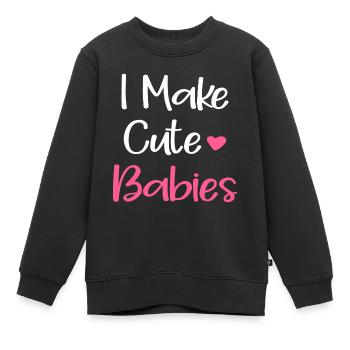 Vatertag Papa Papa Papa - Kinder Premium Organic Sweatshirt - Schwarz - Vorne - AI Model Kid Female (0cm)