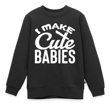 Vatertag Papa Papa Papa - Kinder Premium Organic Sweatshirt - Schwarz - Vorne - AI Model Kid Female (0cm)