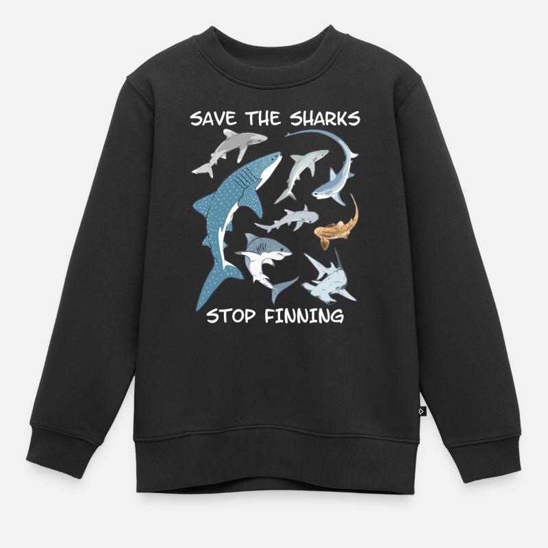 Types de requins Espèces de requins - Sweat Premium enfant bio - noir