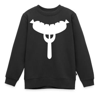 Sausage fork - Kids Premium Organic Sweatshirt - black - Front - AI Model Kid Female (0cm)