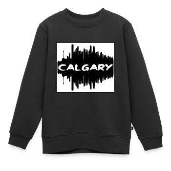 Calgary Kanada Skyline Silhouette Reise Souvenir - Kinder Premium Organic Sweatshirt - Schwarz - Vorne - AI Model Kid Female (0cm)