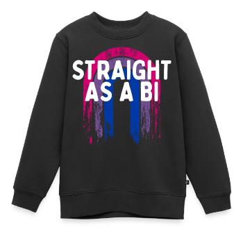 Hétéro comme un bisexuel Dictons Bi Pride Citations - Sweat Premium enfant bio - noir - Devant - AI Model Kid Female (0cm)