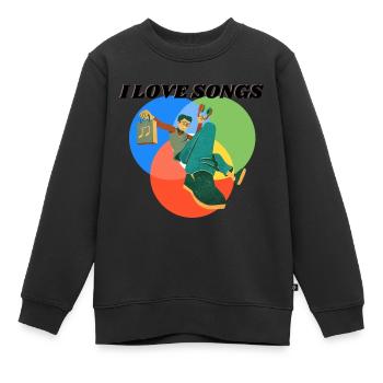I LIKE SONGS - Kinder Premium Organic Sweatshirt - Schwarz - Vorne - AI Model Kid Female (0cm)