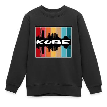 Kobe Japan Skyline Silhouette Travel Souvenir - Kids Premium Organic Sweatshirt - black - Front - AI Model Kid Female (0cm)