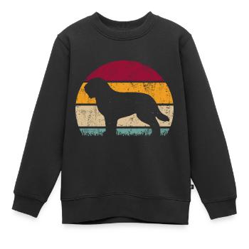 Schapendoes Hund Retro Vintage Sonnenaufgang - Kinder Premium Organic Sweatshirt - Schwarz - Vorne - AI Model Kid Female (0cm)