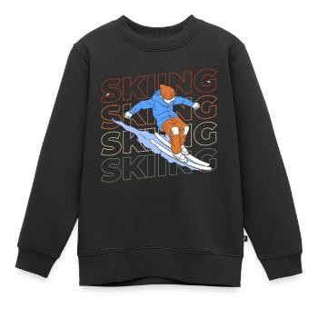 Ski Alpes Sport Piste de ski - Sweat Premium enfant bio - noir - Devant - AI Model Kid Female (0cm)