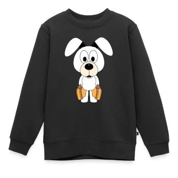 HUND - REISE - URLAUB - FERIEN - AUSWANDERER - Kinder Premium Organic Sweatshirt - Schwarz - Vorne - AI Model Kid Female (0cm)