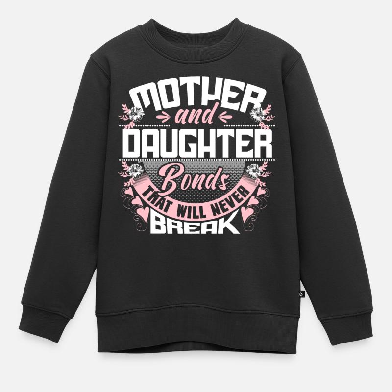 Idée cadeau de cohésion mère-fille - Sweat Premium enfant bio - noir