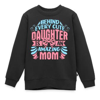 Idée cadeau de cohésion mère-fille - Sweat Premium enfant bio - noir - Devant - AI Model Kid Female (0cm)