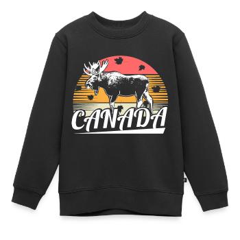 Nation du wapiti du Canada - Sweat Premium enfant bio - noir - Devant - AI Model Kid Female (0cm)