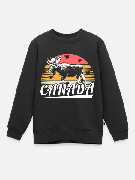 Nation du wapiti du Canada - Sweat Premium enfant bio - noir
