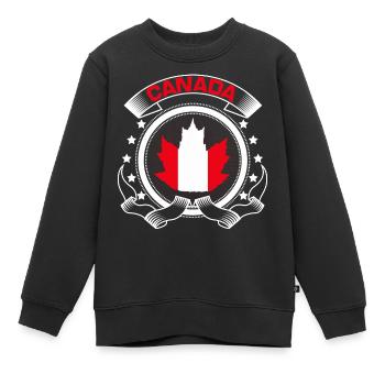 Idée cadeau du drapeau canadien du Canada - Sweat Premium enfant bio - noir - Devant - AI Model Kid Female (0cm)