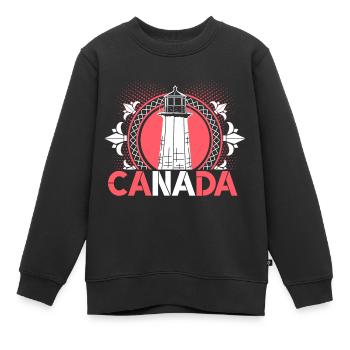 Feuille d’érable du Canada - Sweat Premium enfant bio - noir - Devant - AI Model Kid Female (0cm)