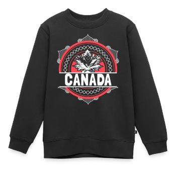 Cadeau d’origine canadienne - Sweat Premium enfant bio - noir - Devant - AI Model Kid Female (0cm)