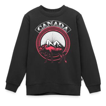 Idée cadeau Canada Snow State - Sweat Premium enfant bio - noir - Devant - AI Model Kid Female (0cm)