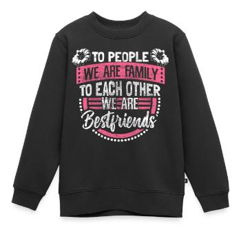 Mutter Tochter Freunde Mutterliebe - Kinder Premium Organic Sweatshirt - Schwarz - Vorne - AI Model Kid Female (0cm)