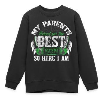 Meilleurs fils fils - Sweat Premium enfant bio - noir - Devant - AI Model Kid Female (0cm)