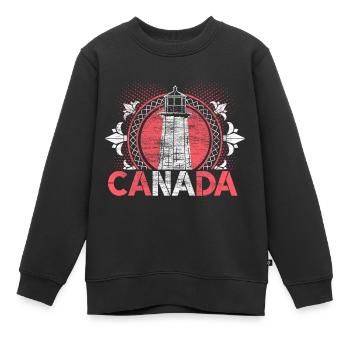 Origine de la neige au Canada - Sweat Premium enfant bio - noir - Devant - AI Model Kid Female (0cm)