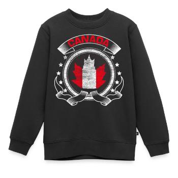 Érable du Canada - Sweat Premium enfant bio - noir - Devant - AI Model Kid Female (0cm)