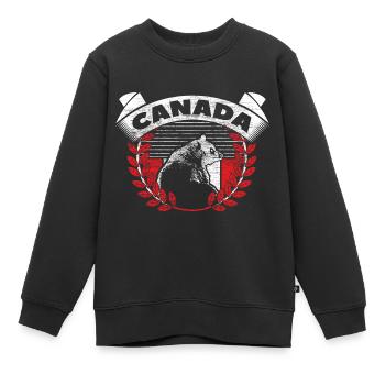 Élan du Canada Pays de naissance - Sweat Premium enfant bio - noir - Devant - AI Model Kid Female (0cm)
