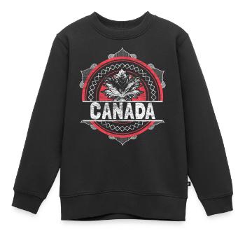 Canada Elk State - Sweat Premium enfant bio - noir - Devant - AI Model Kid Female (0cm)