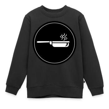 Pfanne Kochen - Kinder Premium Organic Sweatshirt - Schwarz - Vorne - AI Model Kid Female (0cm)