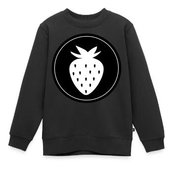 Frucht Erdbeere - Kinder Premium Organic Sweatshirt - Schwarz - Vorne - AI Model Kid Female (0cm)