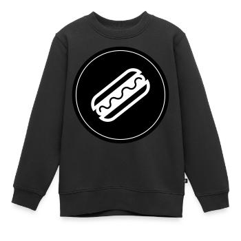 Hotdog Foodie Symbol - Kinder Premium Organic Sweatshirt - Schwarz - Vorne - AI Model Kid Female (0cm)
