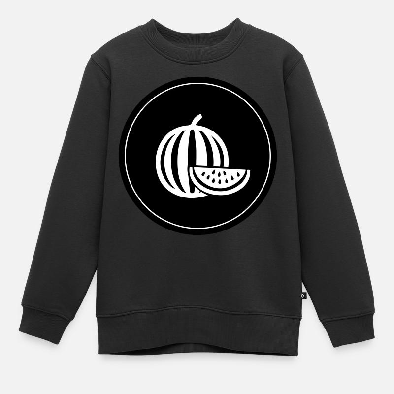 Melone Frucht - Kinder Premium Organic Sweatshirt - Schwarz